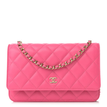 CHANEL Caviar Quilted Wallet on Chain WOC Rose