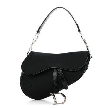 CHRISTIAN DIOR Nylon Saddle Bag Black