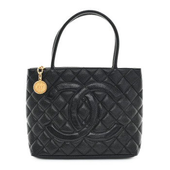 CHANEL Caviar Quilted Medallion Tote Black