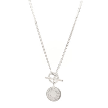 HERMES Sterling Silver Amulettes H Confettis Pendant Necklace
