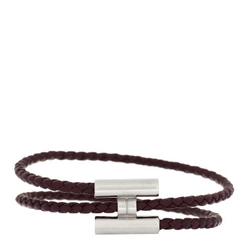 HERMES Swift Double Wrap Cord Tournis Tresse Bracelet T5 Terre