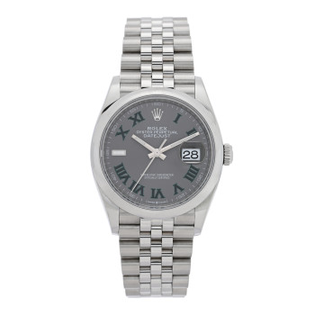 ROLEX Stainless Steel 36mm Oyster Perpetual Wimbledon Datejust Watch Slate 126200 ROLEX Stainless Steel 36mm Oyster Perpetual Wimbledon Datejust Watch Slate 126200