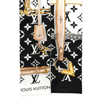LOUIS VUITTON Silk Monogram Confidential Bandeau Black