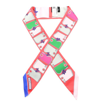 HERMES Silk Camails Twilly Grenadine Vert Rose
