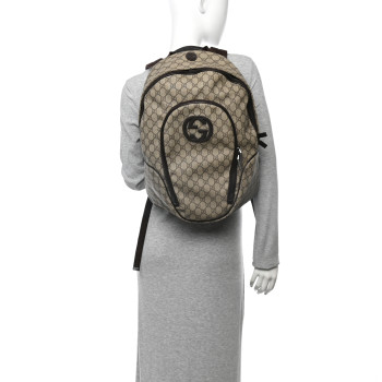 GUCCI GG Plus Monogram Interlocking G Medium Backpack Dark Brown