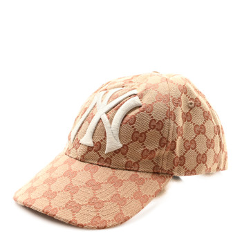 GUCCI X MLB Monogram NY Yankees Baseball Hat 57-61 Beige Ruggine