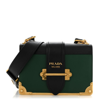 PRADA City Calf Saffiano Cahier Bag Biliardo Black
