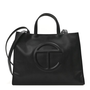 TELFAR Vegan Leather Medium Shopping Bag Black