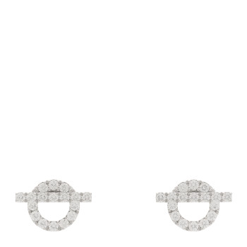 HERMES 18K White Gold Diamond Finesse Earrings