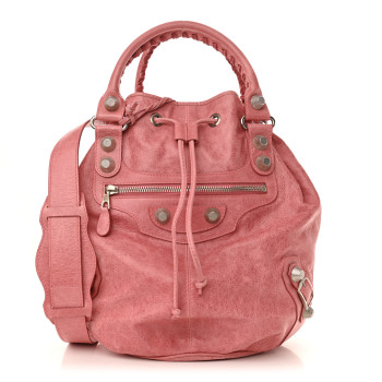 BALENCIAGA Agneau Giant 21 Silver Hardware Pompon Framboise