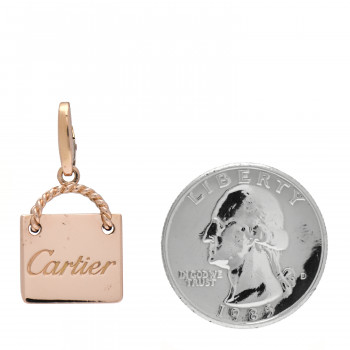 値下げ。Cartier ハート型キーホルダー 箱付き CARTIER 18K Pink Gold Shopping Bag Charm 870540 | FASHIONPHILE
