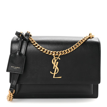 SAINT LAURENT Calfskin Medium Monogram Sunset Black