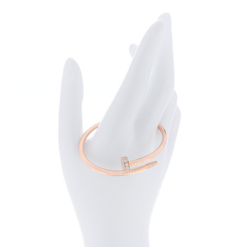 CARTIER 18K Pink Gold Diamond Juste Un Clou Bracelet 15