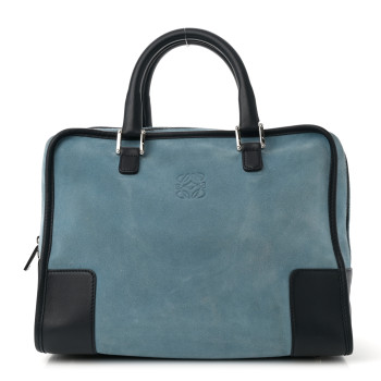 LOEWE Suede Calfskin Amazona Blue Black