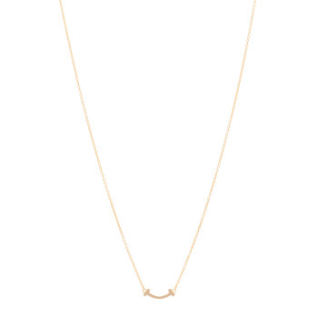 TIFFANY 18K Rose Gold Mini T Smile Pendant Necklace