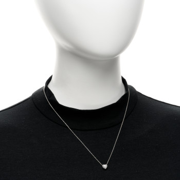 ROBERTO COIN 18K White Gold Diamond Tiny Treasures Puffed Heart Pendant Necklace