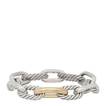 DAVID YURMAN Sterling Silver 18K Yellow Gold 13.5mm Large Madison Cable Link Bracelet
