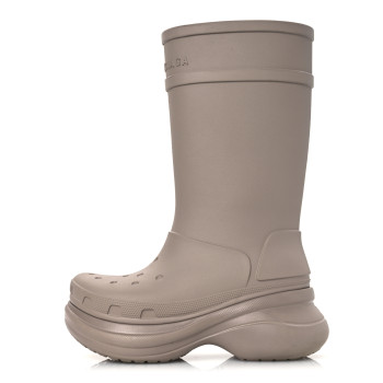 BALENCIAGA X CROCS Rubber Womens Rain Boots 39 Beige