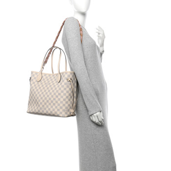 LOUIS VUITTON Damier Azur Braided Neverfull MM Pink LOUIS VUITTON Damier Azur Braided Neverfull MM Pink