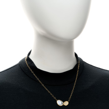 MARCO BICEGO 18K Yellow Gold Diamond Black Mother of Pearl Lunaria Necklace