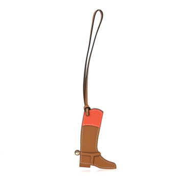 HERMES Butler Swift Paddock Botte Boot Bag Charm Natural Capucine