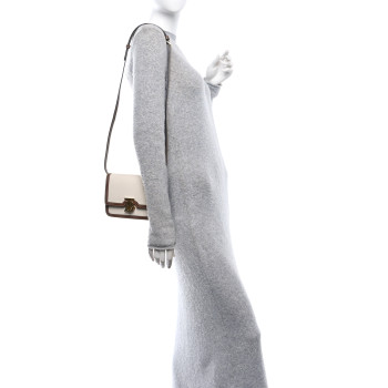 BURBERRY Canvas Calfskin Small TB Bag Natural Malt Brown