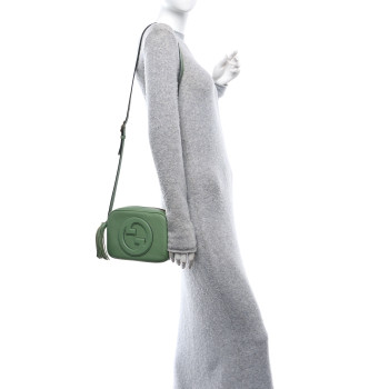 GUCCI Sakai Be Green Calfskin Diagonal Stitched Small Blondie Shoulder Bag Green Soil Grass