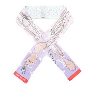 LOUIS VUITTON Silk Monogram All That Straps Bandeau Mauve