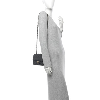 CHANEL Lambskin Quilted Mini Square Flap Dark Grey