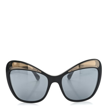 CHANEL Acetate Butterfly Sunglasses 5377 Black Grey