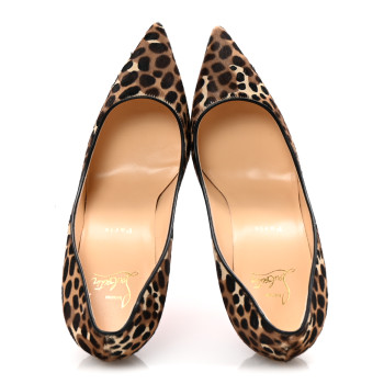 CHRISTIAN LOUBOUTIN Pony Madagascar Kid Kate 100 Pumps 41 Brown Black
