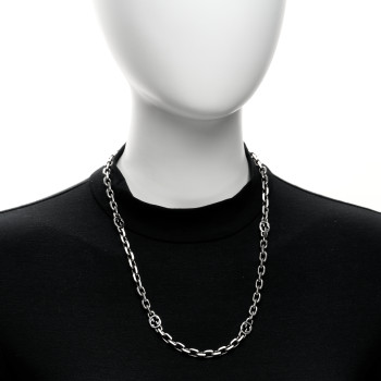 GUCCI Sterling Silver Interlocking GG Chain Necklace