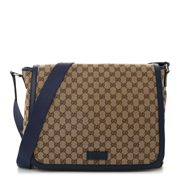 GUCCI Monogram Convertible Diaper Bag Blue