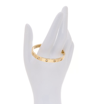 CARTIER 18K Yellow Gold 10 Diamond LOVE Bracelet 16