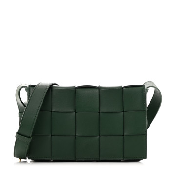 BOTTEGA VENETA Lambskin Maxi Intrecciato Cassette Crossbody Bag Raintree