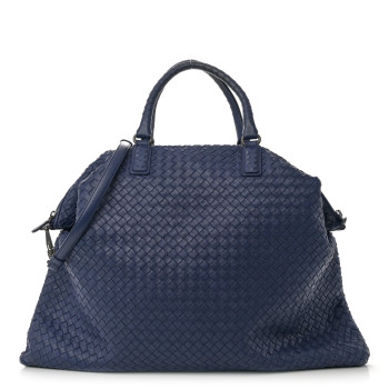 BOTTEGA VENETA Nappa Intrecciato Maxi Convertible Tote Baltic Blue
