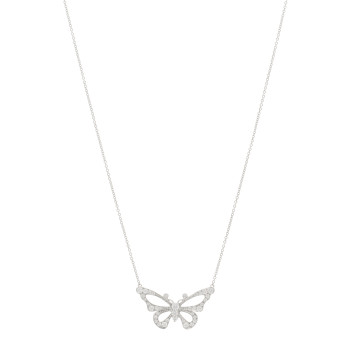 TIFFANY Platinum Diamond .45ctw Enchant Butterfly Necklace
