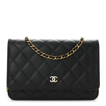 CHANEL Caviar Quilted Wallet On Chain WOC Black