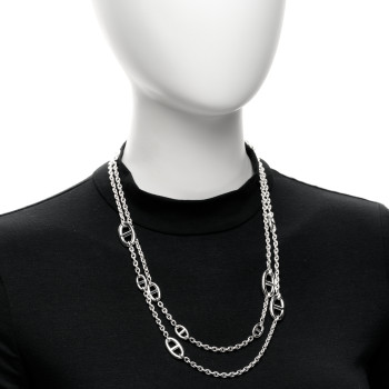 HERMES Sterling Silver Farandole Necklace 120