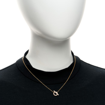 HERMES 18K Rose Gold Diamond Finesse Pendant Necklace