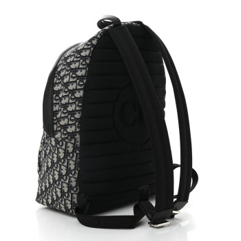 CHRISTIAN DIOR Oblique Calfskin Rider Backpack Beige Black