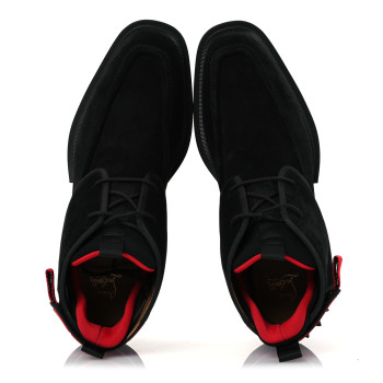 CHRISTIAN LOUBOUTIN Mens Crosta Georges II Flat Lace up Ankle Boots 44 Black