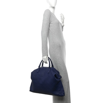 BOTTEGA VENETA Nappa Intrecciato Maxi Convertible Tote Baltic Blue