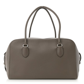 THE ROW Grained Calfskin EW Bowling Bag Elephant
