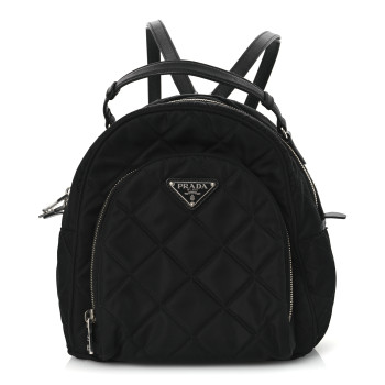 PRADA Nylon Tessuto Impuntu Quilted Backpack Black