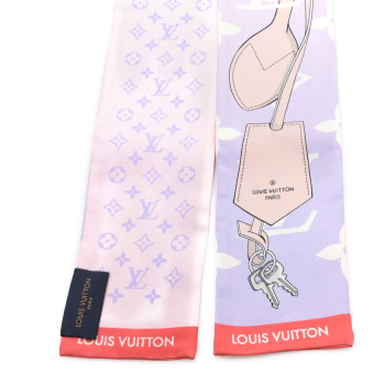 LOUIS VUITTON Silk Monogram All That Straps Bandeau Mauve