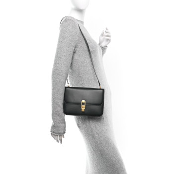 SAINT LAURENT Smooth Calfskin Carre Satchel Black