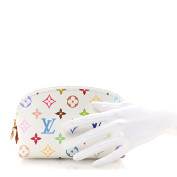 LOUIS VUITTON LV x TM Monogram Multicolor Cosmetic Pouch PM White