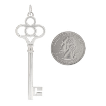 TIFFANY Sterling Silver Large Crown Key Pendant