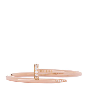 CARTIER 18K Pink Gold Diamond Juste Un Clou Bracelet 15